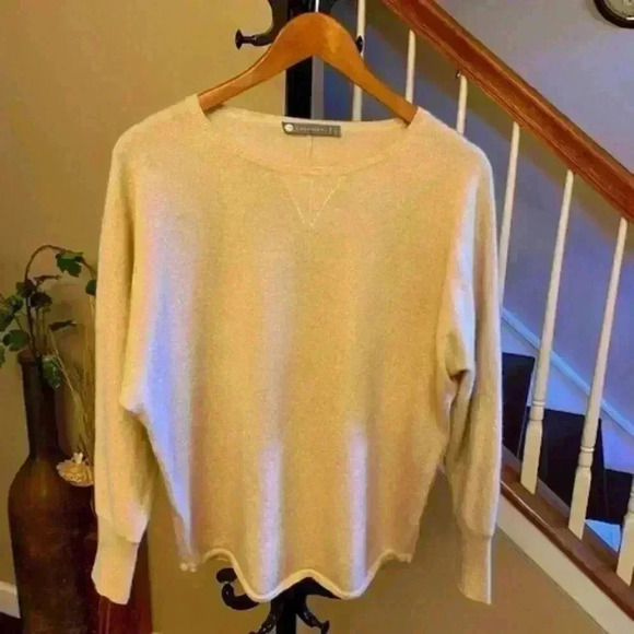 INCASHMERE SCOOP NECK SWEATER METALLIC TONE. SIZE S - Picture 1 of 12